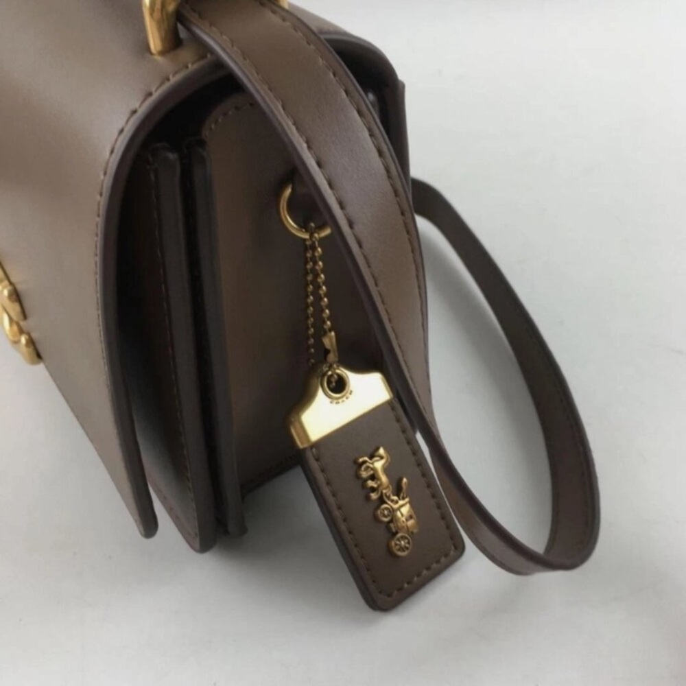 Coach Dark Brown Leather Shoulder Bag - Picture 4 of 6